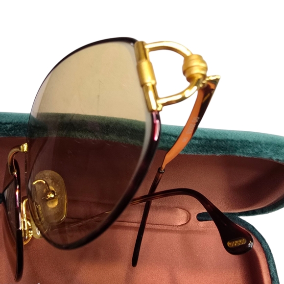 GUCCI Vintage Unisex GG 2600/S Brown Tint Sunglasses Brown & Gold Horsebit Frame - Picture 7 of 13
